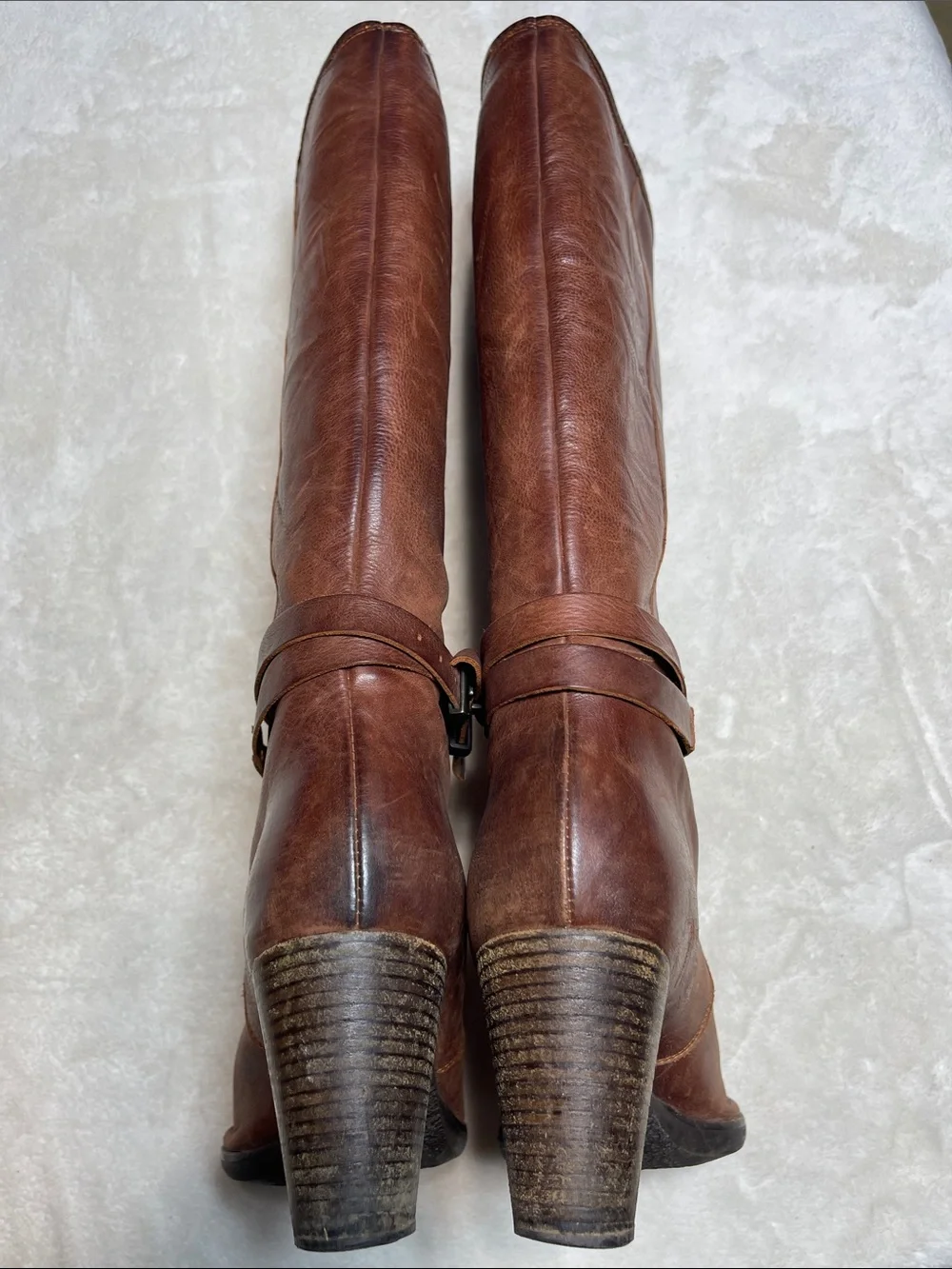 Alberto Fermani Brown Leather Knee-High Heeled  Boots Size 39